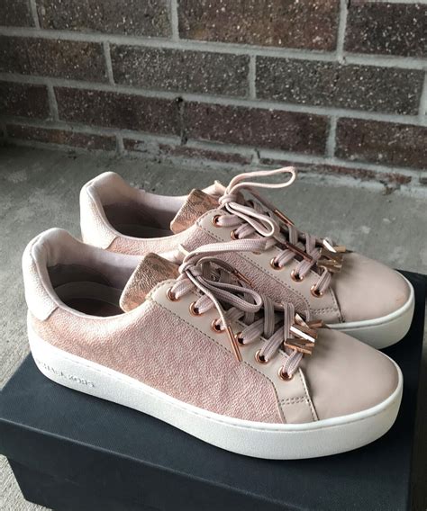 michael kors pink and gold sneakers